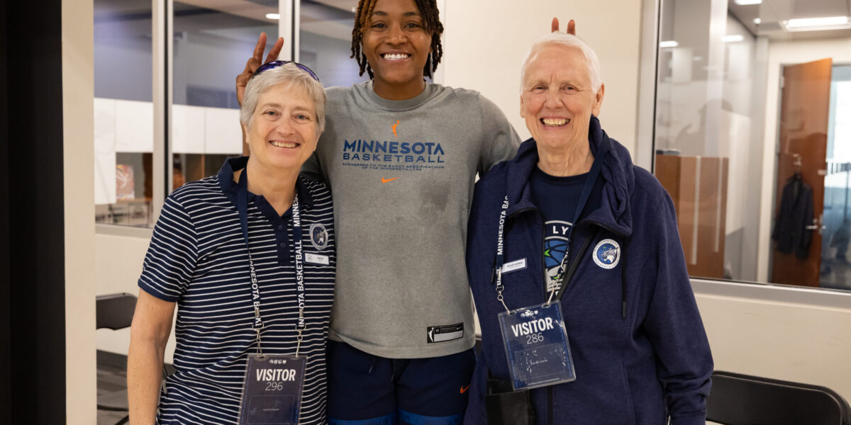 MINNEAPOLIS, MN - MAY 17:  Members of the Minnesota Lynx Presidents Circle watch the team practice on May 17, 2023 at the Minnesota Timberwolves and Lynx Courts at Mayo Clinic Square in Minneapolis, Minnesota.  NOTE TO USER:  User expressly acknowledges and agrees that, by downloading and or using this Photograph, user is consenting to the terms and conditions of the Getty Images License Agreement. Mandatory Copyright Notice: Copyright 2023 NBAE (Photo by David Sherman/NBAE via Getty Images)